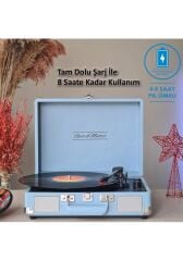 Record Master ST14012 Deri Mavi Bluetooth ve Şarj