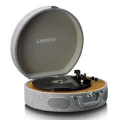 Lenco LS-66 GY Pikap- Bluetooth® Alıcı ve Aktarım, 2 Dahili Hoparlör, Kayış tahriki, Otomatik Durdurma, 33/45 devir/dakika, AUX ve RCA Çıkış * İndirimli Fiyat