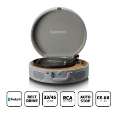 Lenco LS-66 GY Pikap- Bluetooth® Alıcı ve Aktarım, 2 Dahili Hoparlör, Kayış tahriki, Otomatik Durdurma, 33/45 devir/dakika, AUX ve RCA Çıkış * İndirimli Fiyat
