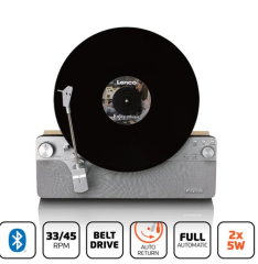 LENCO LSA-071SI - Dahili Hoparlörlü Ve Bluetoothlu Tam Otomatik Dikey  Pikap- Bluetooth® Alıcı ve Aktarım, 2 Dahili Hoparlör, Kayış tahriki, Otomatik Durdurma, AUX ve RCA Çıkış* İndirimli Fiyat