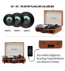 Record Master T310ch Şarjlı Çanta Kahverengi Pikap