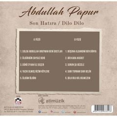 Abdullah Papur -  Son Hatıra Dilo Dilo (Yeni Baskı - 33'lük Plak)