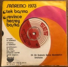 Ayten Alpman  - Tek Başına / Sevince Herşey Başka - 45'lik Dönem Plak