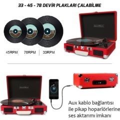 Record Master T310CH Şarjlı Pikap Kırmızı