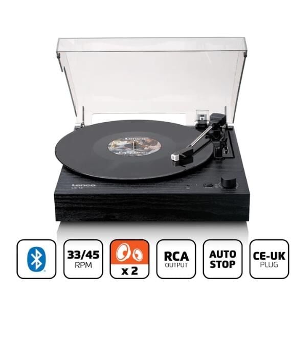 LENCO LS-15BK Pikap – Bluetooth, dahili hoparlör ve AT3600L İğne Siyah