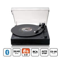 LENCO LS-15BK Pikap – Bluetooth, dahili hoparlör ve AT3600L İğne Siyah