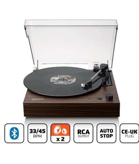 LENCO LS-15wd Pikap – Bluetooth, dahili hoparlör ve AT3600L İğne Ahşap