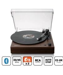 Lenco LS-15WD Pikap - Bluetooth® Alıcı ve Aktarım, 2 Dahili Hoparlör, AT3600L Pikap, Kayış tahriki, Otomatik Durdurma, 33/45 devir/dakika, AUX ve RCA Çıkış * İndirimli Fiyat