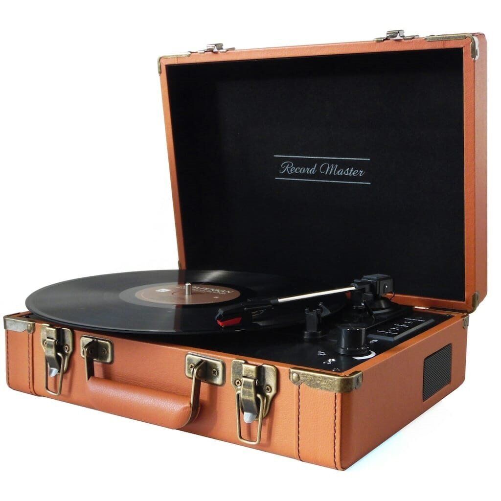 Record Master T317UB Deri Kahverengi Şarjlı Pikap/Bluetoothlu