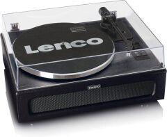 Lenco LS-430 BK 4 Dahili Hoparlörlü Bluetoothlu Pikap Siyah Deri Kaplama