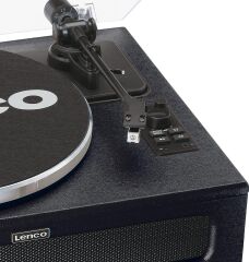 Lenco LS-430 BK 4 Dahili Hoparlörlü Bluetoothlu Pikap Siyah Deri Kaplama