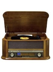 Lenco TCD-2550 Retro USBli Radyolu CD Kasetli Pikap Plak Çalar