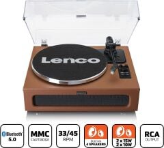 Lenco LS-430 BN 4 Dahili Hoparlörlü Bluetoothlu Pikap Deri Kaplama