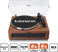 Lenco LS-430 BN 4 Dahili Hoparlörlü Bluetoothlu Pikap Deri Kaplama