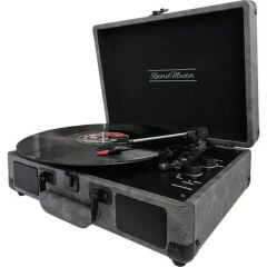 Record Master ST14012 Pikap Deri Koyu Gri Bluetooth ve Şarj