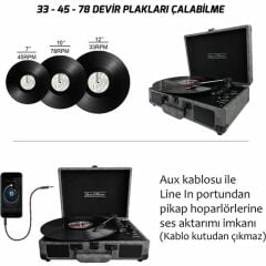 Record Master ST14012 Deri Gri Bluetooth ve Şarj