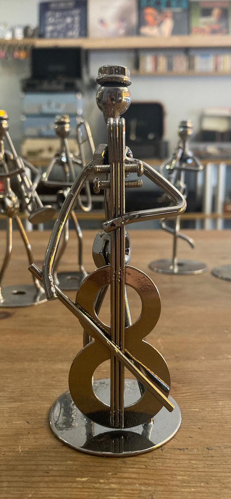 Plak Döner Biblo Aksesuar Hediyelik - Metal Çellocu