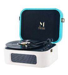 Record Master TT-270 Bluetooth Özellikli Pikap Mavi Beyaz Deri